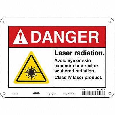 CONDOR 451R88 Safety Sign 7 inx10 in Polyethylene