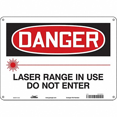 CONDOR 451R93 Safety Sign 10 in x 14 in Aluminum