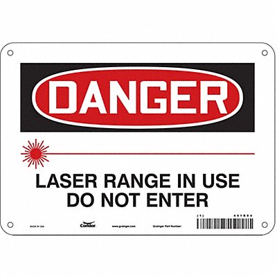 CONDOR 451R94 Safety Sign 7 in x 10 in Polyethylene