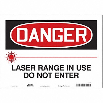 CONDOR 451R97 Safety Sign 10 in x 14 in Vinyl
