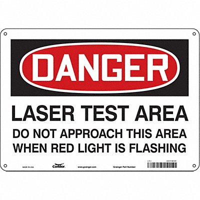 CONDOR 451R99 Safety Sign 10 inx14 in Aluminum