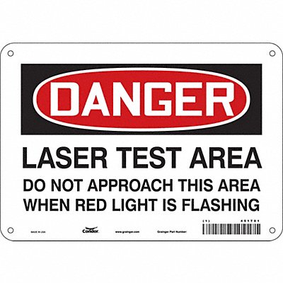 CONDOR 451T01 Safety Sign 7 in x 10 in Polyethylene