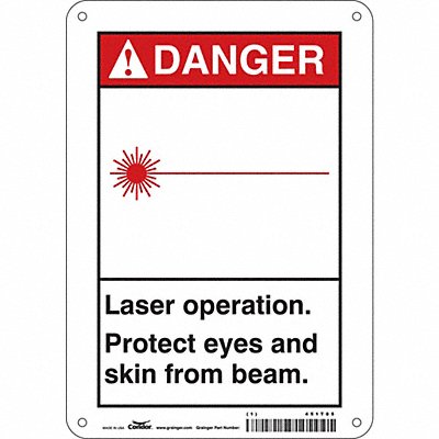 CONDOR 451T05 Safety Sign 10 in x 7 in Aluminum