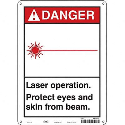 CONDOR 451T06 Safety Sign 14 in x 10 in Aluminum