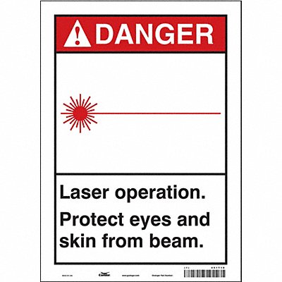 CONDOR 451T10 Safety Sign 14 in x 10 in Vinyl