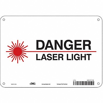 CONDOR 451T18 Safety Sign 7 inx10 in Polyethylene
