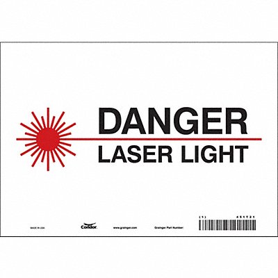 CONDOR 451T21 Safety Sign 7 in x 10 in Vinyl