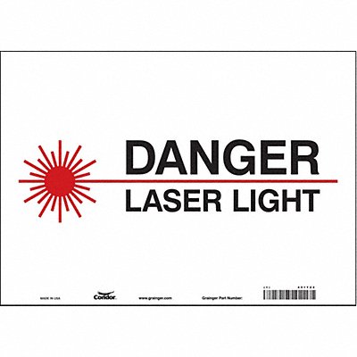 CONDOR 451T22 Safety Sign 10 in x 14 in Vinyl