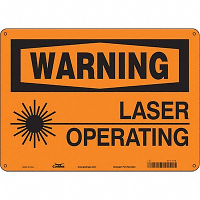 CONDOR 451T30 Safety Sign 10 inx14 in Aluminum