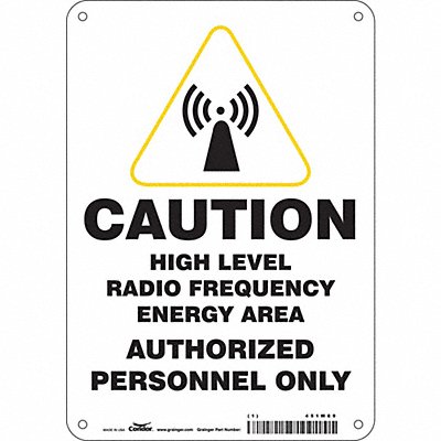 CONDOR 451W89 Safety Sign 10 inx7 in Aluminum