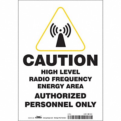 CONDOR 451W93 Safety Sign 10 inx7 in Vinyl