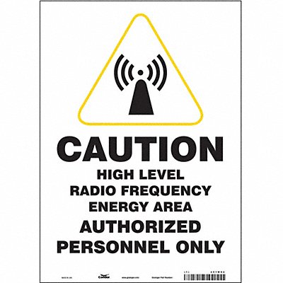 CONDOR 451W94 Safety Sign 14 in x 10 in Vinyl