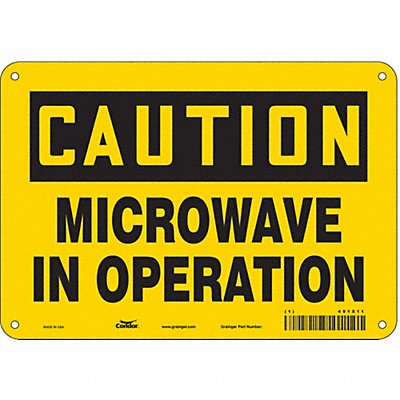 CONDOR 451X11 Safety Sign 7 in x 10 in Polyethylene