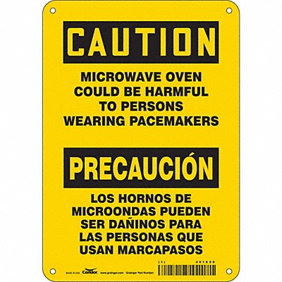 CONDOR 451X29 Safety Sign 7 in x 10 in Polyethylene