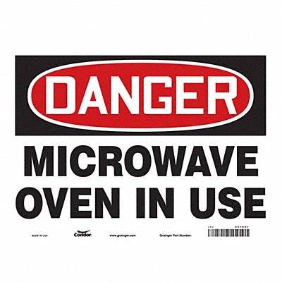 CONDOR 451X51 Safety Sign 10 in x 14 in Vinyl