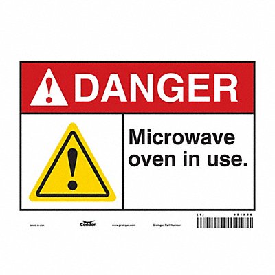 CONDOR 451X56 Safety Sign 7 in x 10 in Vinyl