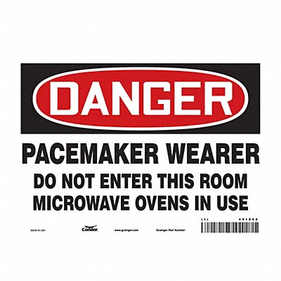CONDOR 451X62 Safety Sign 7 inx10 in Vinyl
