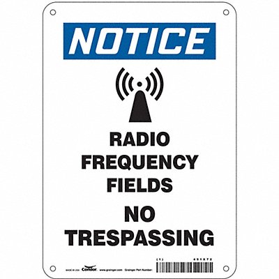 CONDOR 451X72 Safety Sign 10 inx7 in Polyethylene