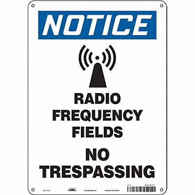 CONDOR 451X73 Safety Sign 14 in x 10 in Polyethylene
