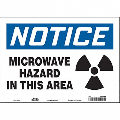 CONDOR 451X93 Safety Sign 10 in x 14 in Vinyl