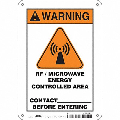 CONDOR 451X94 Safety Sign 10 in x 7 in Aluminum