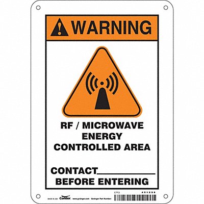 CONDOR 451X96 Safety Sign 10 inx7 in Polyethylene