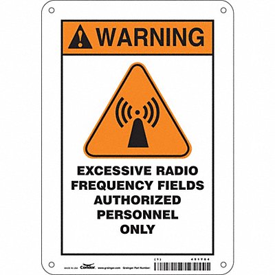 CONDOR 451Y04 Safety Sign 10 inx7 in Polyethylene