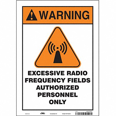 CONDOR 451Y07 Safety Sign 14 inx10 in Vinyl