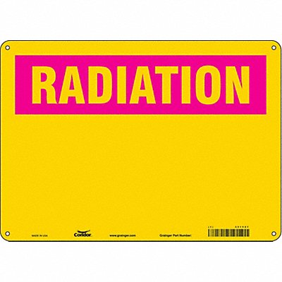 CONDOR 451Y27 Safety Sign 10 inx14 in Aluminum