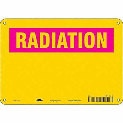 CONDOR 451Y28 Safety Sign 7 in x 10 in Polyethylene