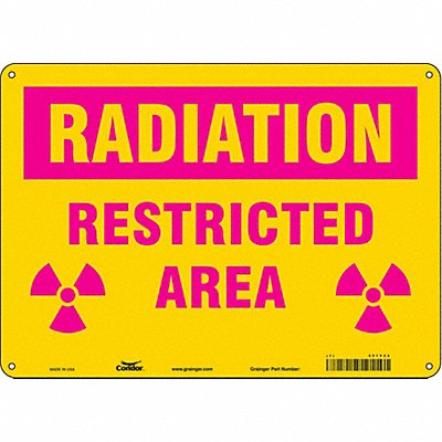 CONDOR 451Y33 Safety Sign 10 inx14 in Aluminum