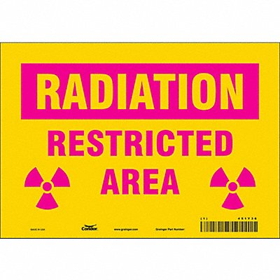 CONDOR 451Y36 Safety Sign 7 in x 10 in Vinyl