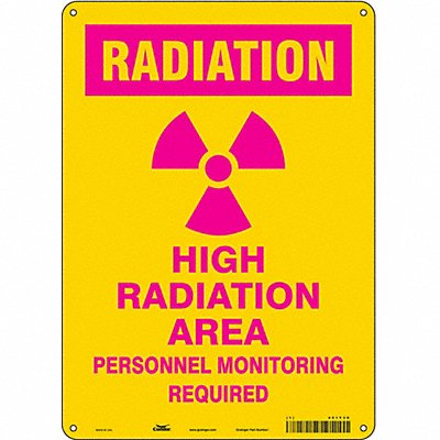 CONDOR 451Y39 Safety Sign 14 in x 10 in Aluminum