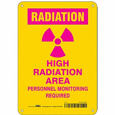 CONDOR 451Y40 Safety Sign 10 inx7 in Polyethylene