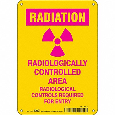 CONDOR 451Y50 Safety Sign 10 in x 7 in Aluminum