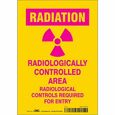CONDOR 451Y54 Safety Sign 10 in x 7 in Vinyl