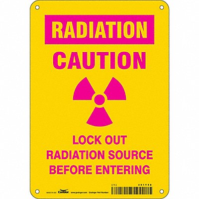CONDOR 451Y58 Safety Sign 10 in x 7 in Polyethylene