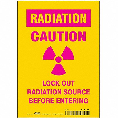 CONDOR 451Y60 Safety Sign 10 inx7 in Vinyl