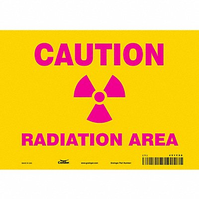 CONDOR 451Y80 Safety Sign 7 inx10 in Vinyl