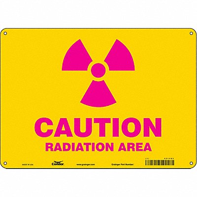 CONDOR 451Y83 Safety Sign 10 inx14 in Aluminum