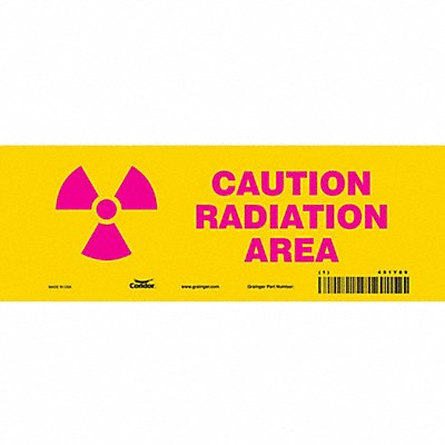 CONDOR 451Y89 Safety Sign 3 1/2 in x 10 in Vinyl
