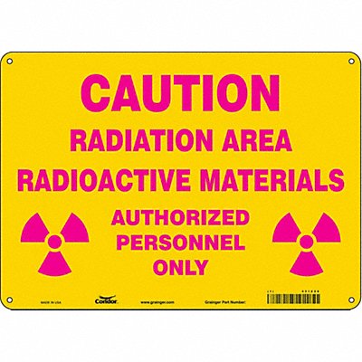 CONDOR 451Z28 Safety Sign 10 inx14 in Aluminum