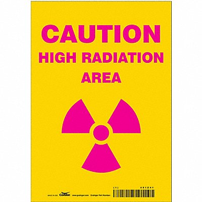 CONDOR 451Z41 Safety Sign 10 inx7 in Vinyl