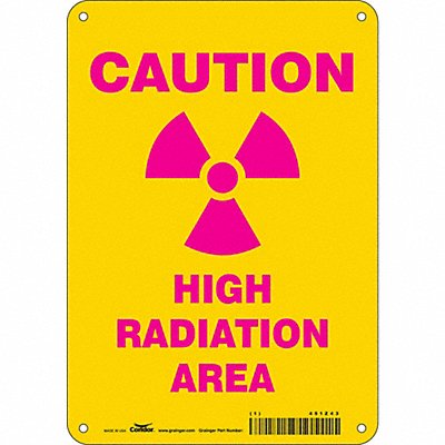 CONDOR 451Z43 Safety Sign 10 inx7 in Aluminum