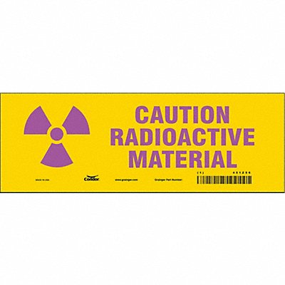 CONDOR 451Z56 Safety Sign 3 1/2 in x 10 in Vinyl PK10