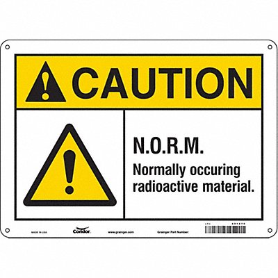 CONDOR 451Z75 Safety Sign 10 inx14 in Aluminum