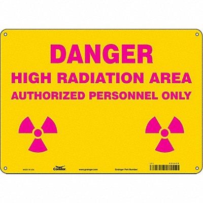 CONDOR 452A30 Safety Sign 10 inx14 in Aluminum