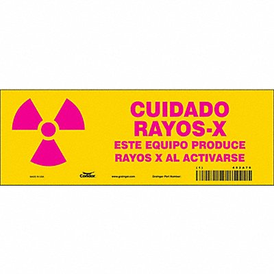 CONDOR 452A70 Safety Sign 3 1/2 in x 10 in Vinyl