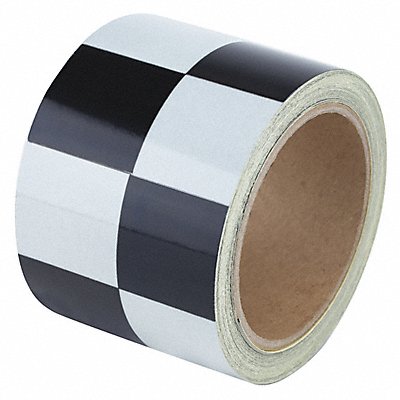 GRAINGER ZRS3BWCH Floor Tape Black/White 3 inx30 ft Roll