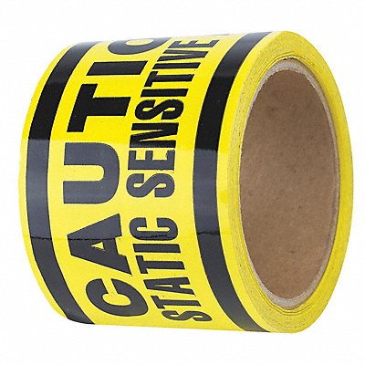 GRAINGER 20FV85 Floor Tape Black/Yellow 3 inx54 ft Roll